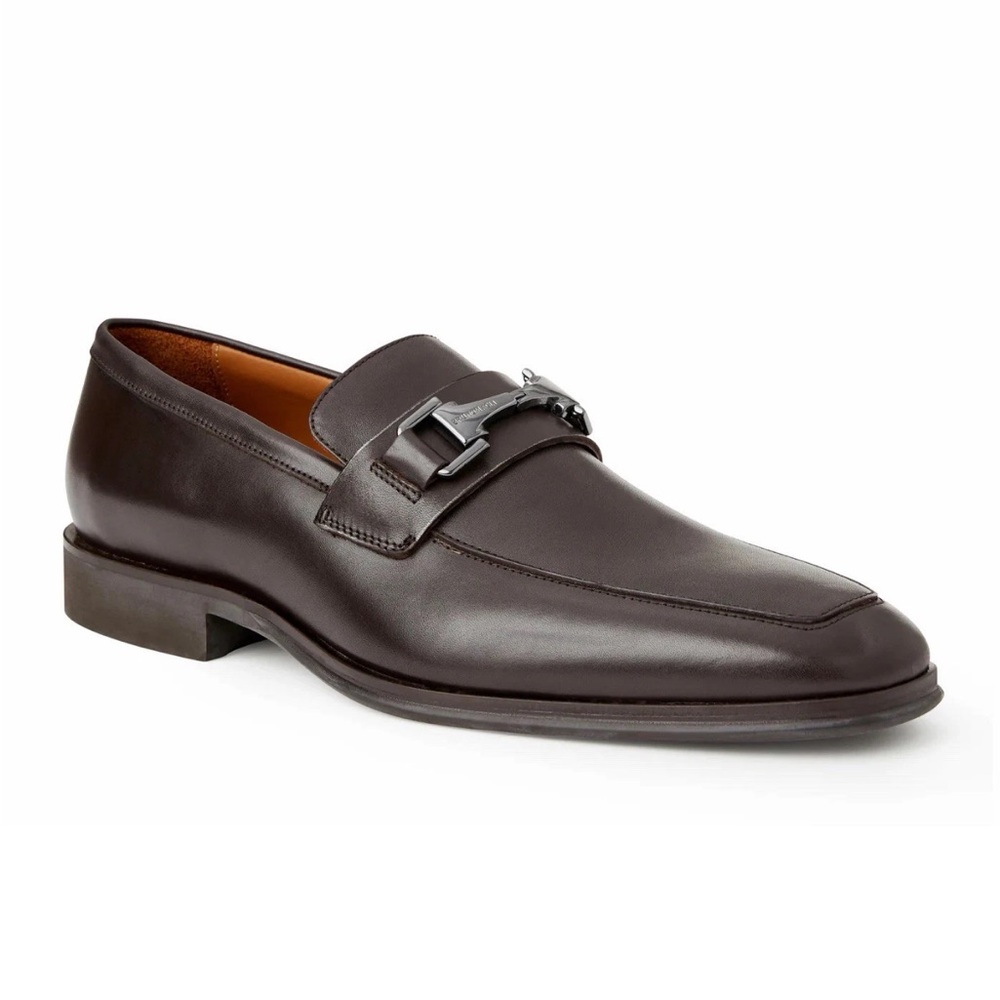 $395 Bruno Magli Mens Raging Bit Leather Loafer Slip On Brown Rubber Sole 7.5 8